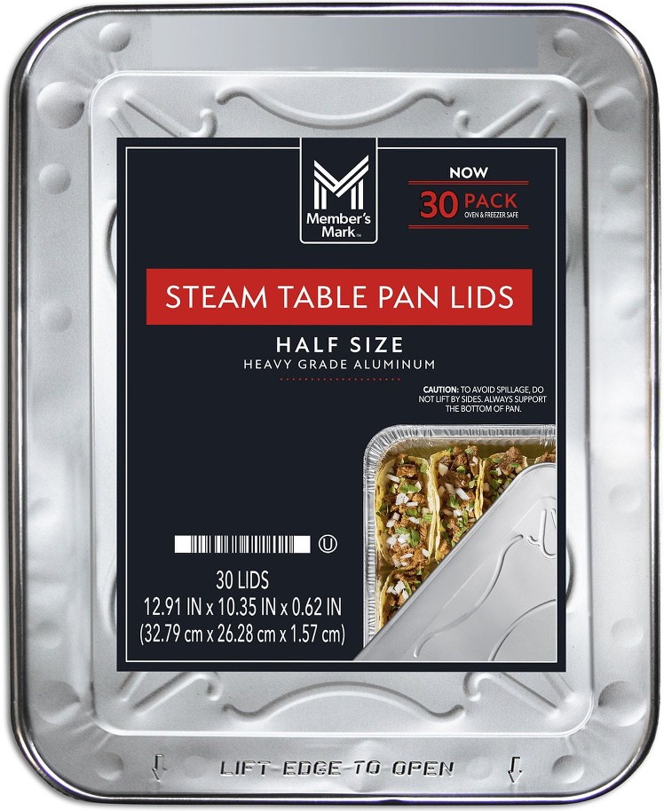 Aluminum Steam Table Lids, Half Size 30 ct.