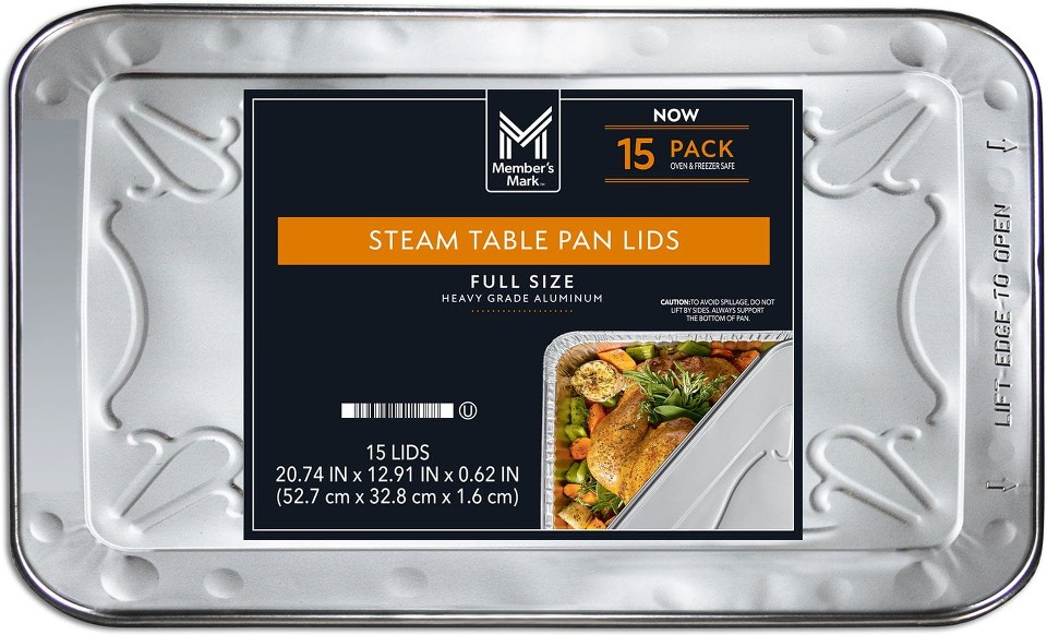 Aluminum Steam Table Pan Lids, Full Size 15 ct.