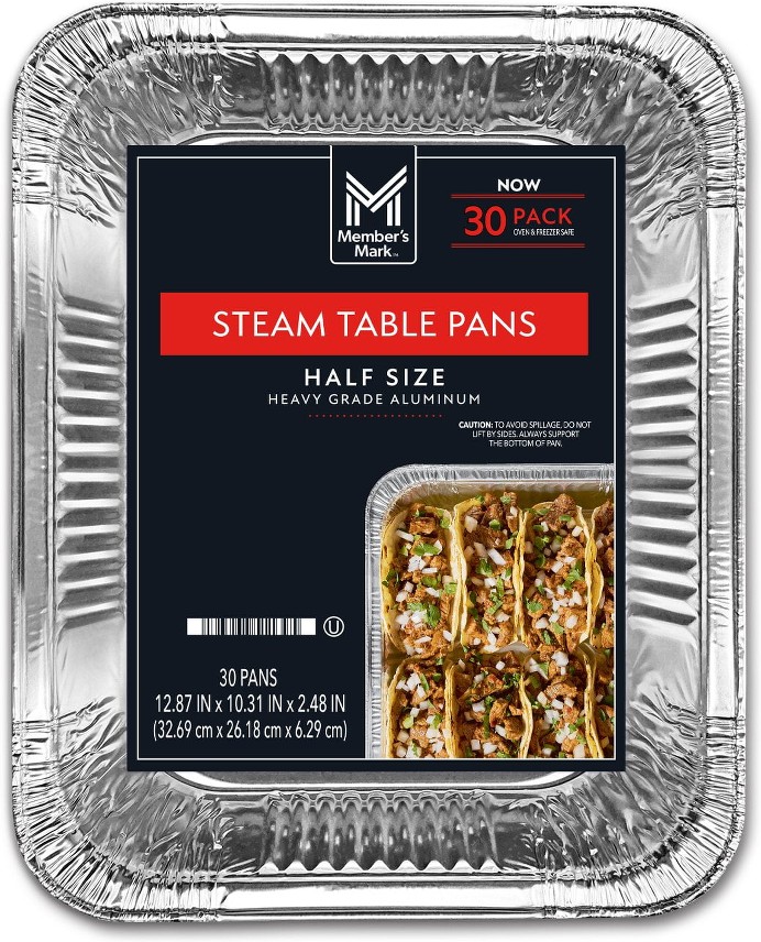 Half Size Aluminum Steam Table Pans, 30 ct.