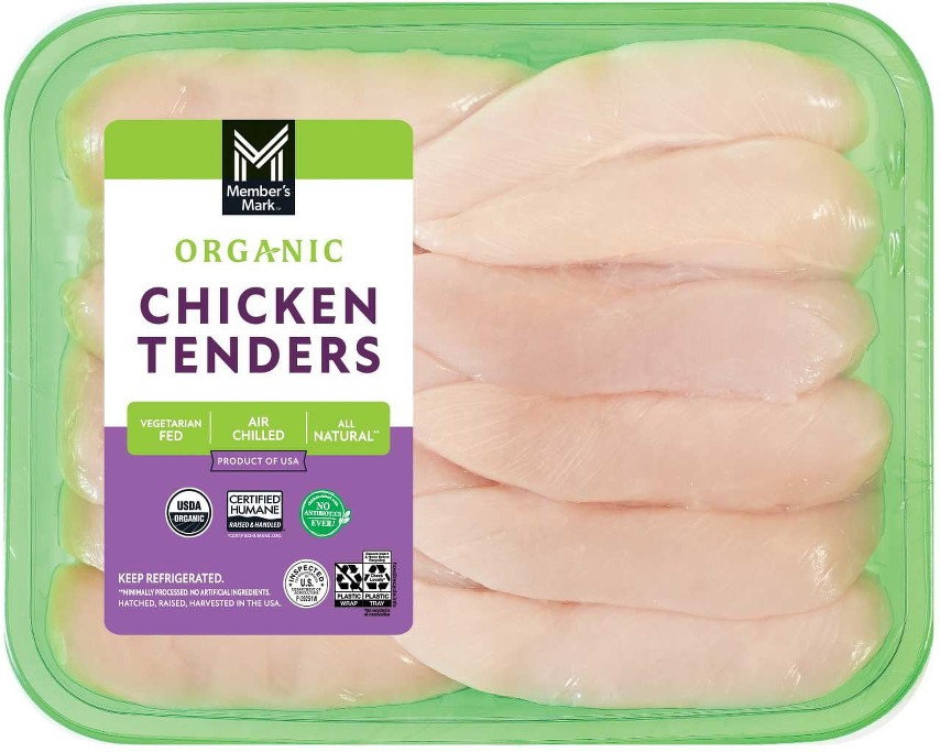 Organic Boneless and Skinless Chicken Tenders, priced per pound