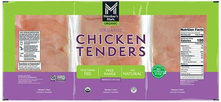 Organic Chicken Tenders, priced per pound