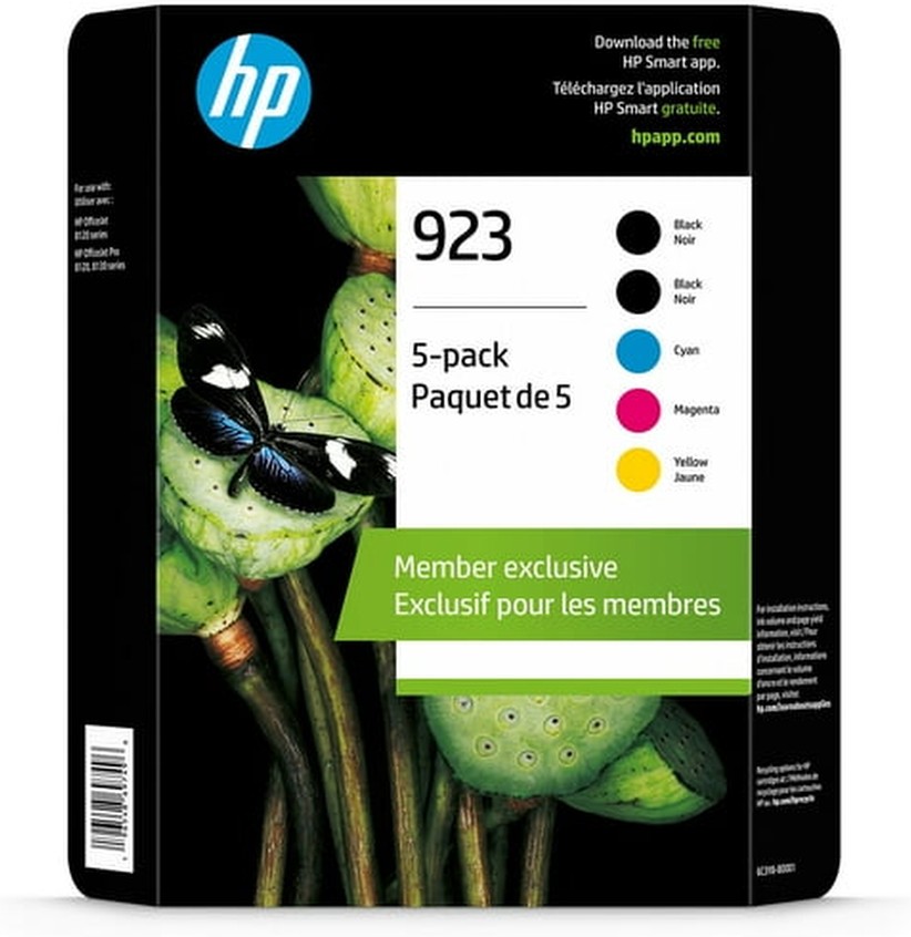 923 Club 5 Pack, Black(2)/Yellow/Magenta/Cyan