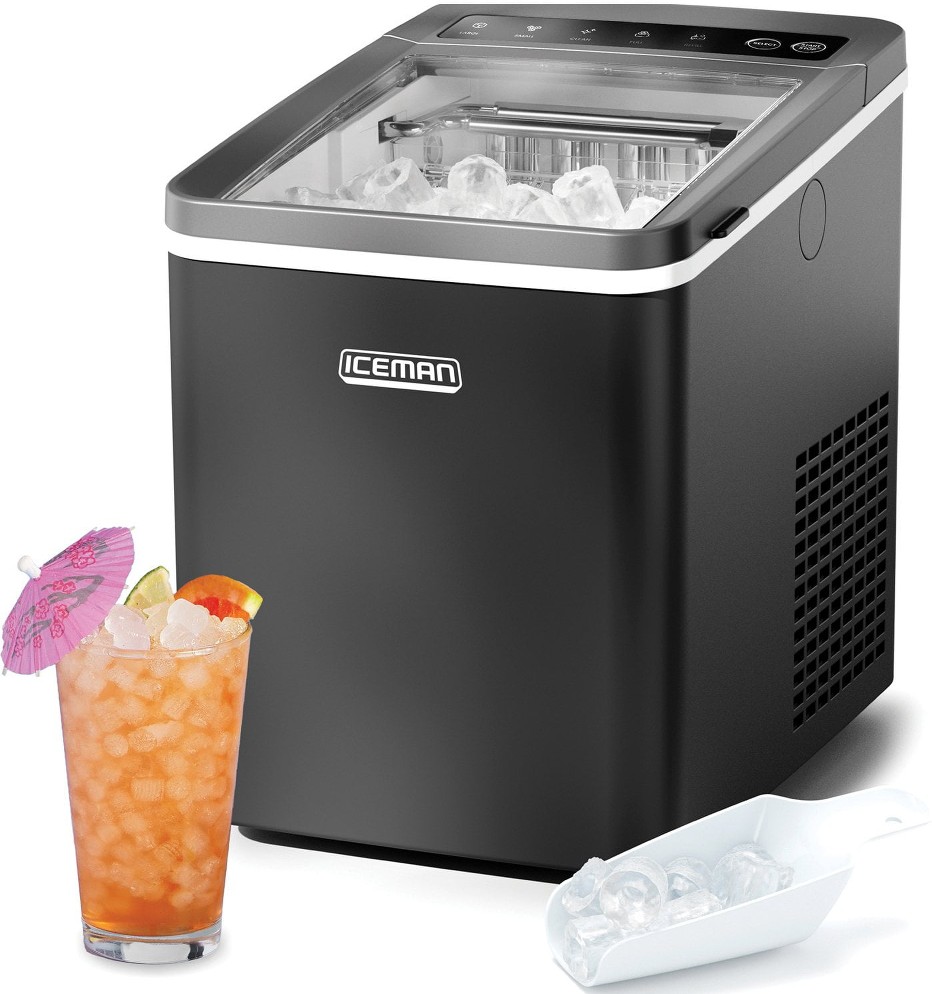 1 lb Dual-Size Compact Ice Machine, Ice Basket and Scoop
