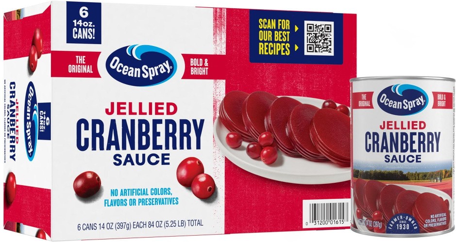 Jellied Cranberry Sauce, 14 oz., 6 pk.