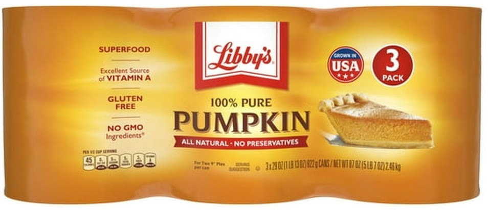 100% Pure Pumpkin, 29 oz., 3 pk.