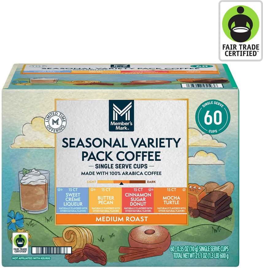 Medium Roast Spring Seasonal Coffee Pods, Variety Pack, 60 pk.