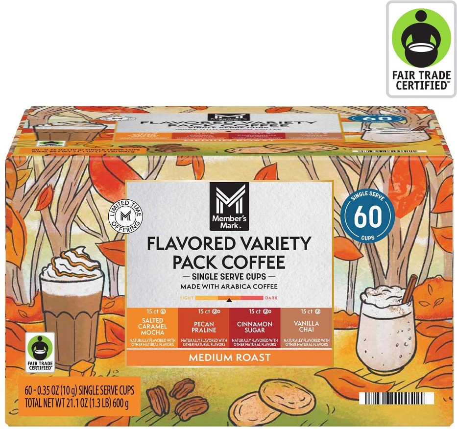 Flavored Coffee Pods, Variety Pack, 60 ct.