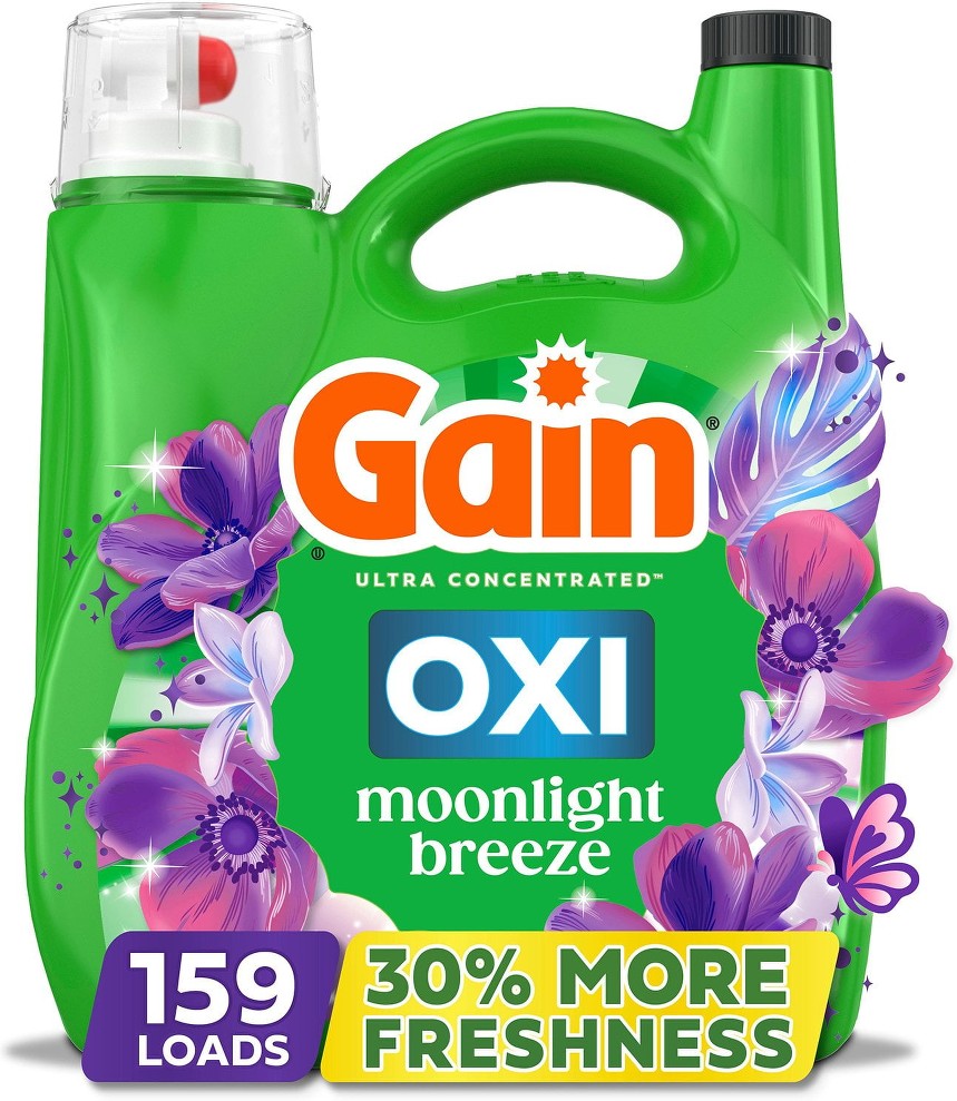 + Oxi Liquid Laundry Detergent, Moonlight Breeze, 159 Loads, 170 fl. oz.