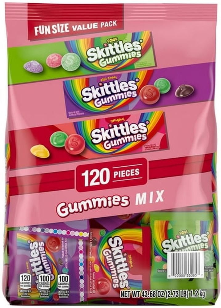 Gummies Fun Size Variety Candy, Party Size, 120 ct.