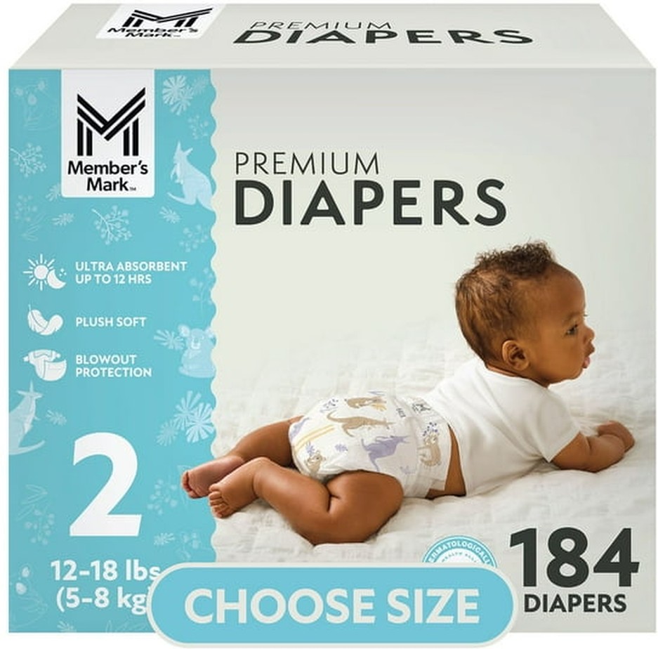 Premium Baby Diapers, Sizes: Newborn - 8