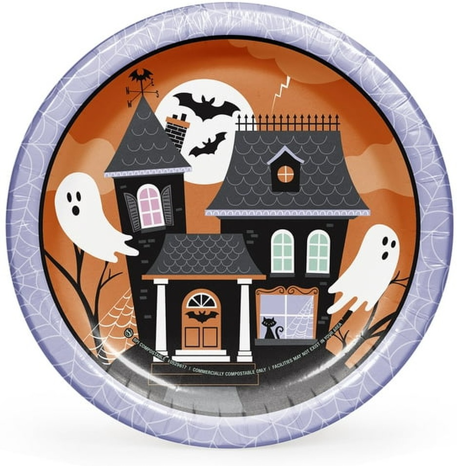 Cursed Mansion Halloween Paper Plates, 10", 85 ct.