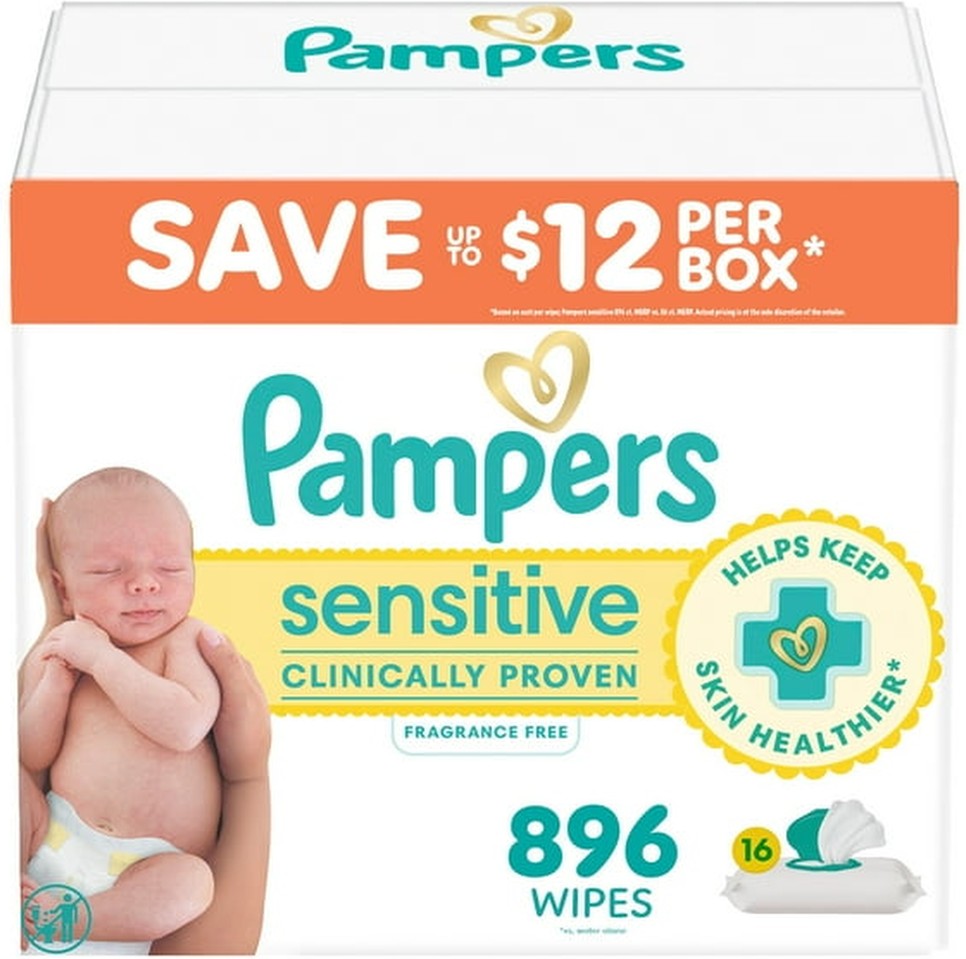 Sensitive Baby Wipes, Fragrance Free, 16 pks., 896 wipes