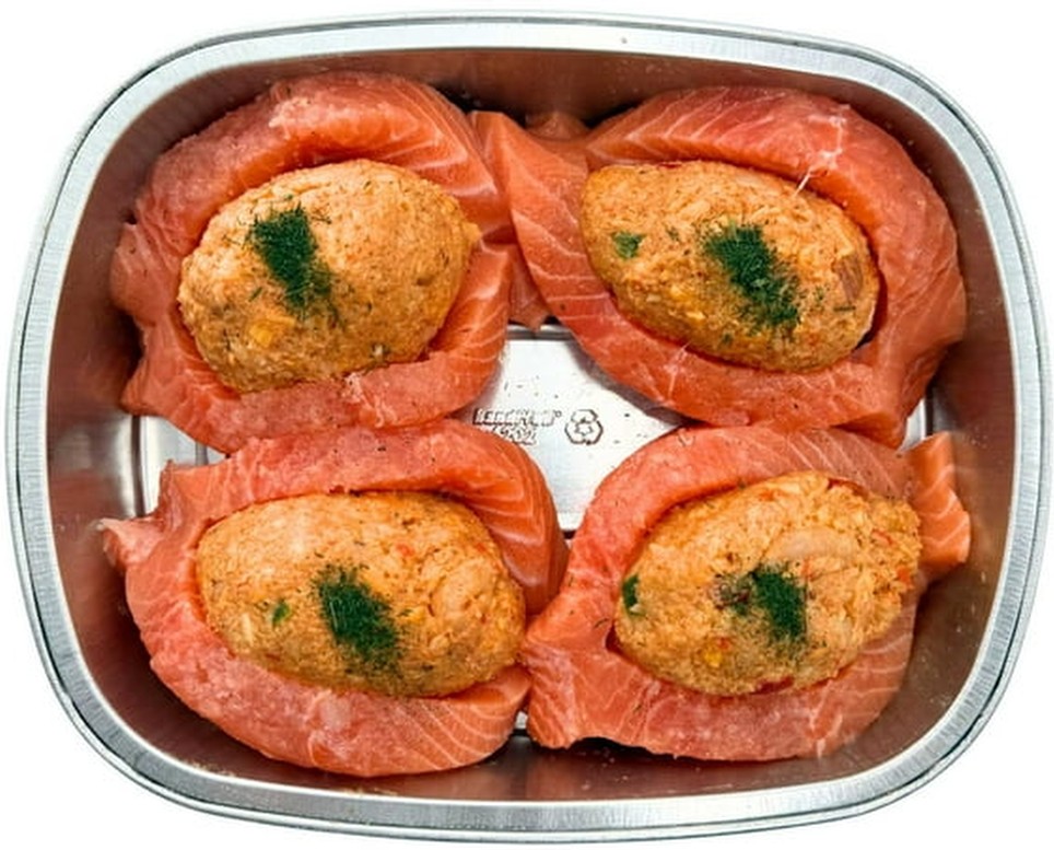 Atlantic Salmon with Seafood Stuffing, 4 ct., priced per pound