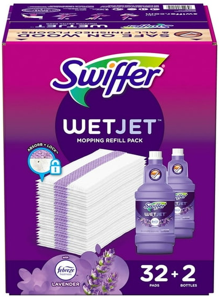 WetJet Refill Pack, Lavender, 32 Pads + 2 Refills