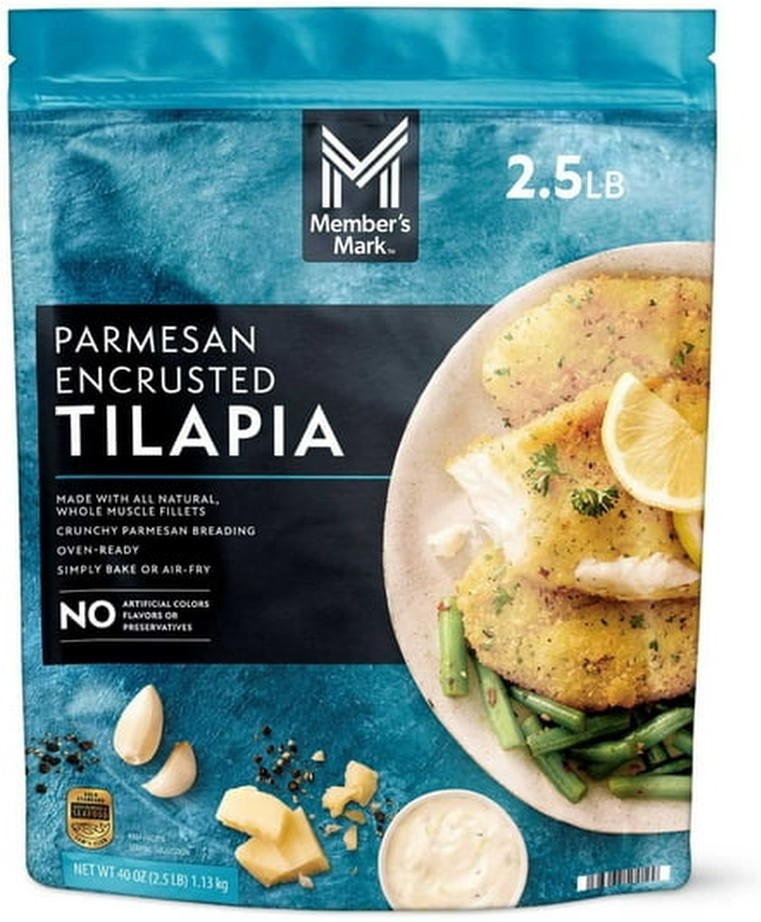 Farm Raised Skinless and Boneless Parmesan Encrusted Tilapia, Frozen, 2.5 lbs.