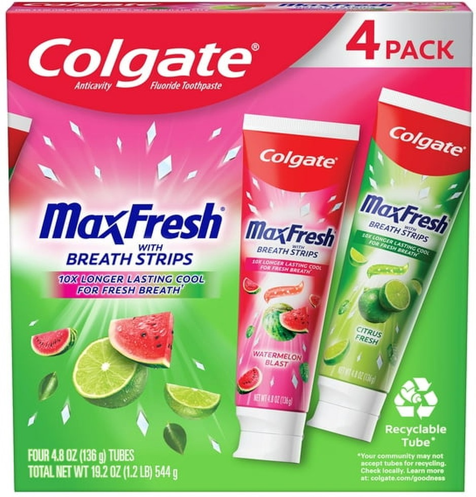 Max Fresh Fruity Toothpaste, 4.8oz., 4pk