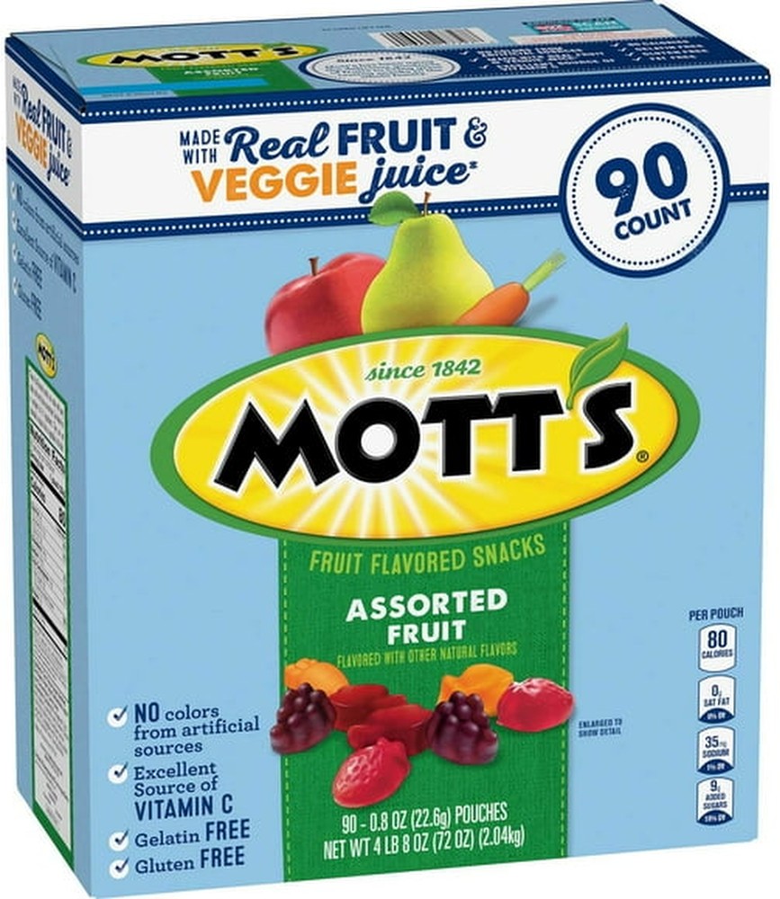Mott's Assorted Fruit Flavored Snacks, 0.8 oz., 90 pk.
