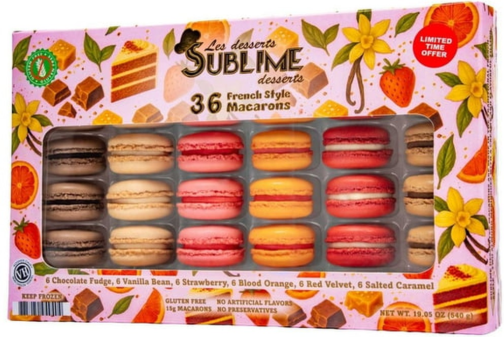 Desserts Macarons Assorted Flavors, Frozen, 36 ct.