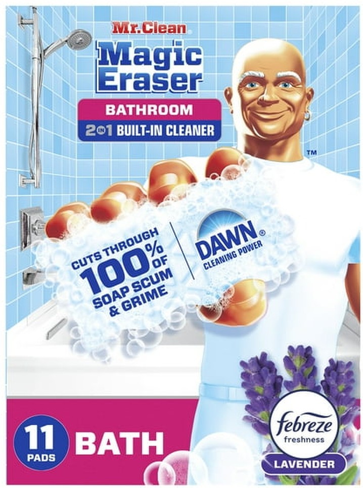 Magic Eraser 2-in-1 Bathroom Cleaner Sponge, Lavender, 11 ct.