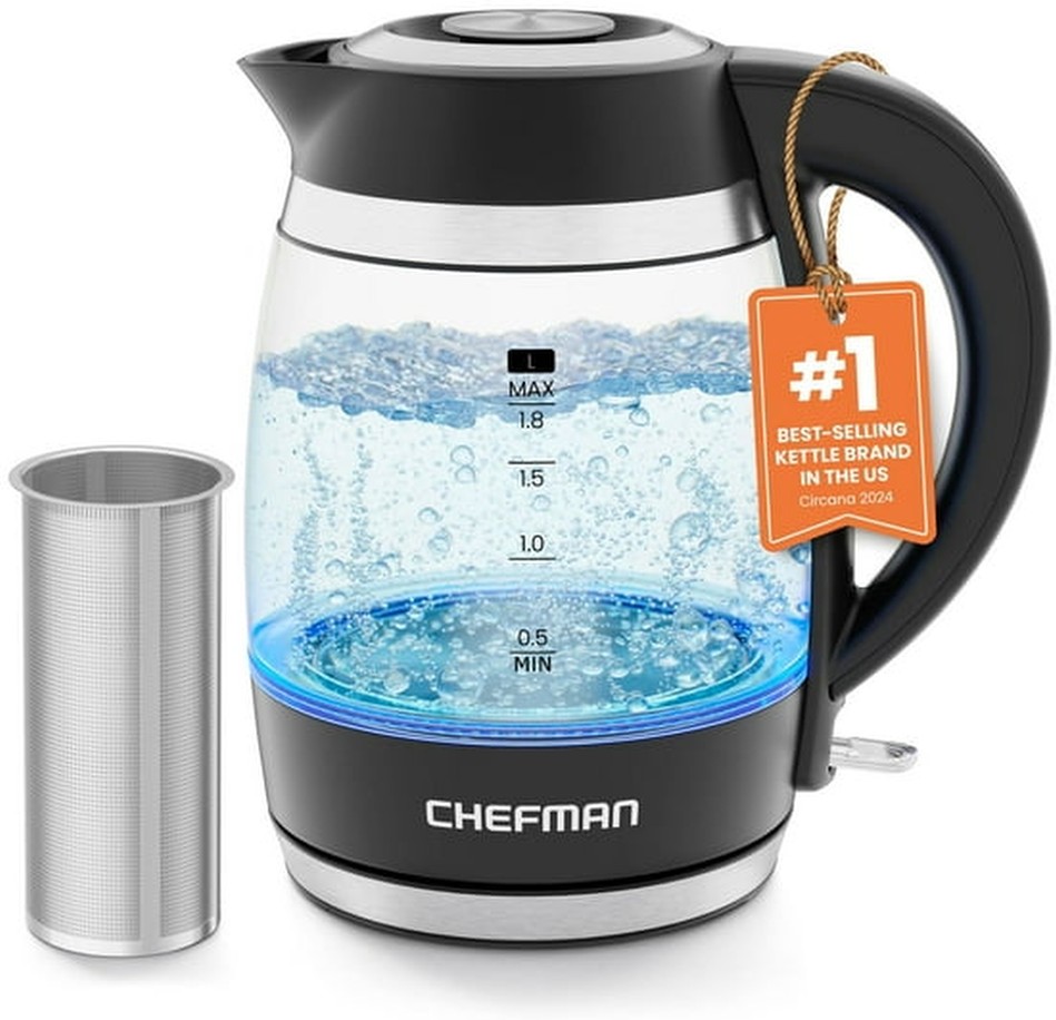 Fast-Boil 1.8L Electric Kettle, 1500W with Removable Tea Infuser