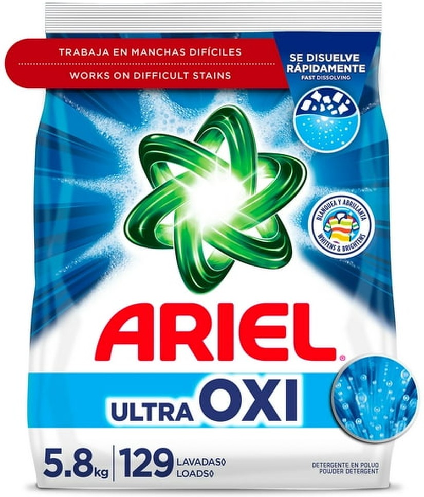 Ultra Oxi Powder Laundry Detergent, Original, 129 Loads, 205 oz.