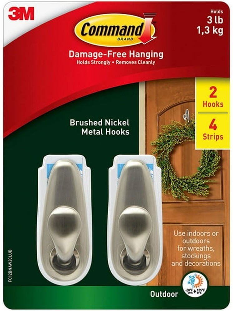 Outdoor Medium Metal Hooks Club Pack, 2 Hooks, 4 Strips