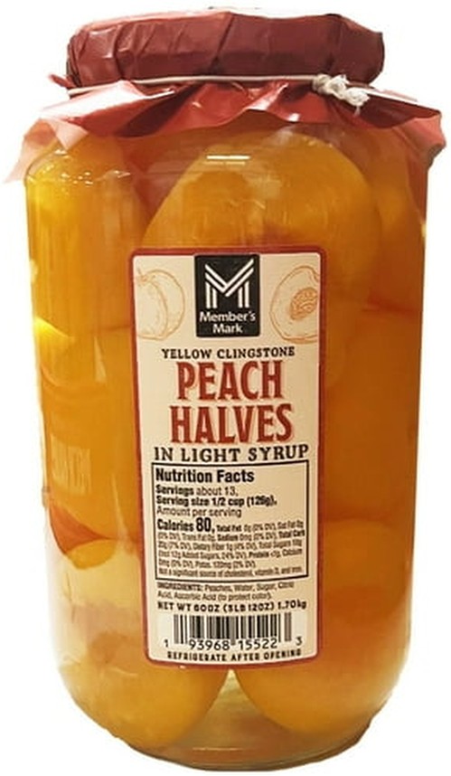 Yellow Clingstone Peach Halves in Light Syrup, 60 oz.