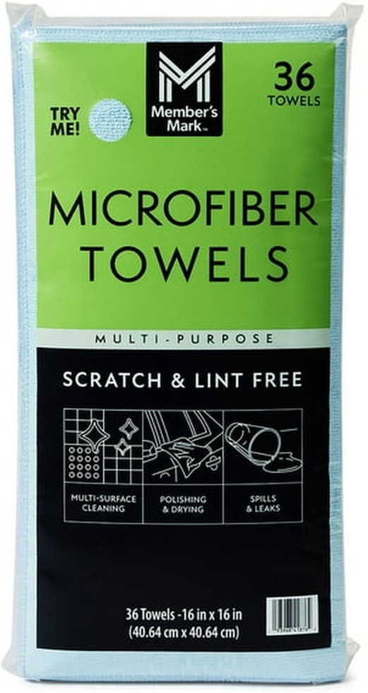 Microfiber Towels, 16" x 16", 36 ct., Choose Color
