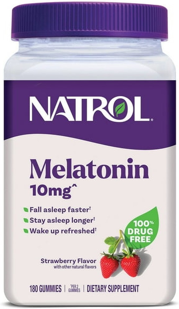 Sleep Melatonin 10mg Per Serving Gummies, Strawberry, 180 ct.