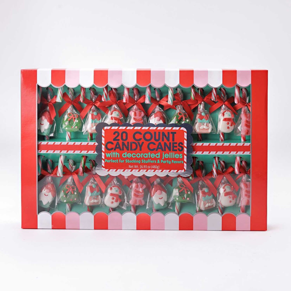 Holiday Candy Canes with Decorated Jellies, 20 ct.