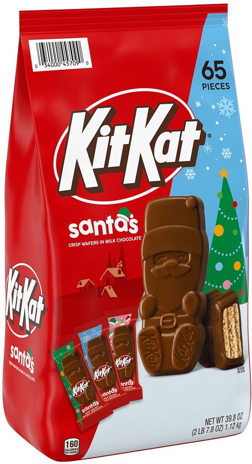 Christmas Milk Chocolate Wafer Santas Candy, 65 pcs.