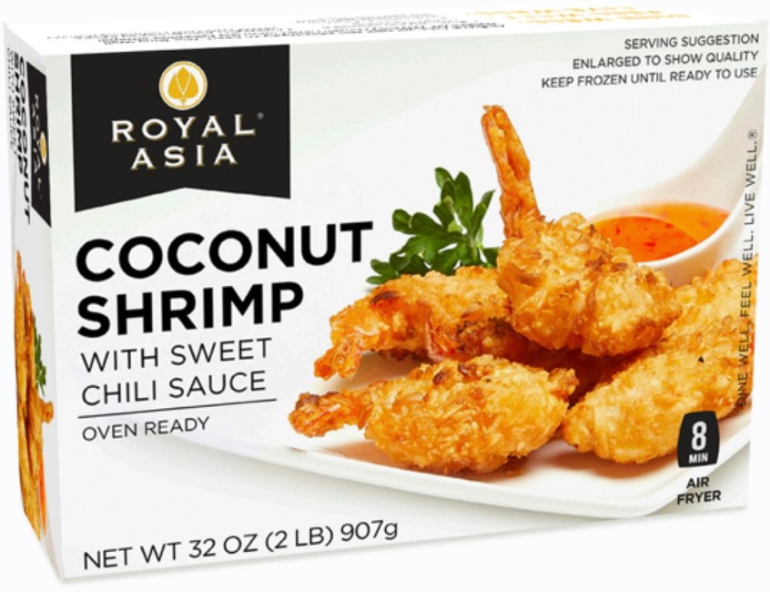 Farm Raised Coconut Shrimp with Sweet Chili Sauce, Frozen, 36-48 ct. per box, 2 lbs.