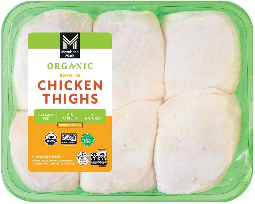 Organic Bone-In Chicken Thighs, priced per pound
