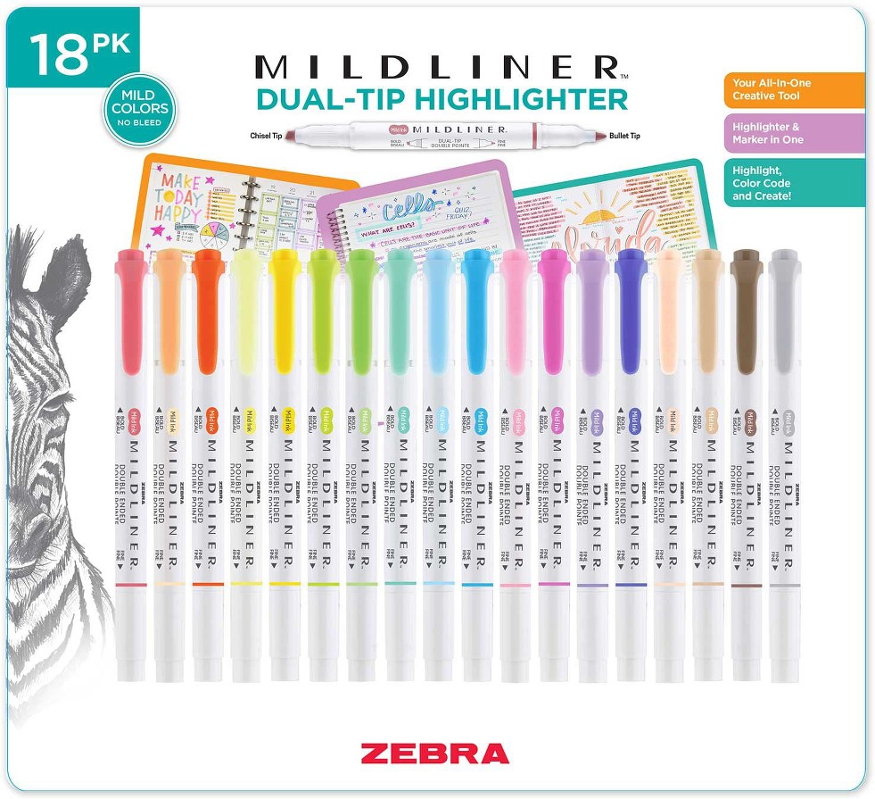 Double Ended Highlighter Assorted 18 pk.