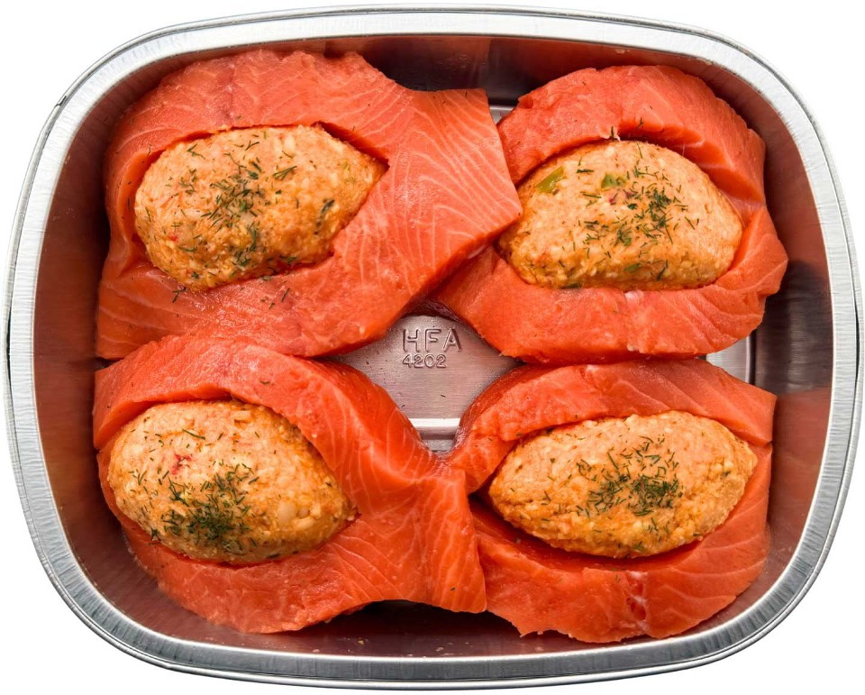 Atlantic Salmon with Seafood Stuffing, 4 ct., priced per pound