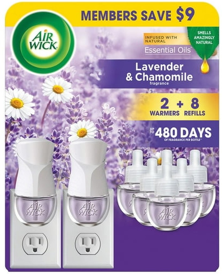 Air Wick Scented Oil Kit, Lavender & Chamomile, 2 warmers + 8 refills