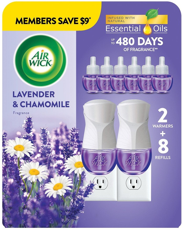 Air Wick Scented Oil Kit, Lavender & Chamomile, 2 warmers + 8 refills
