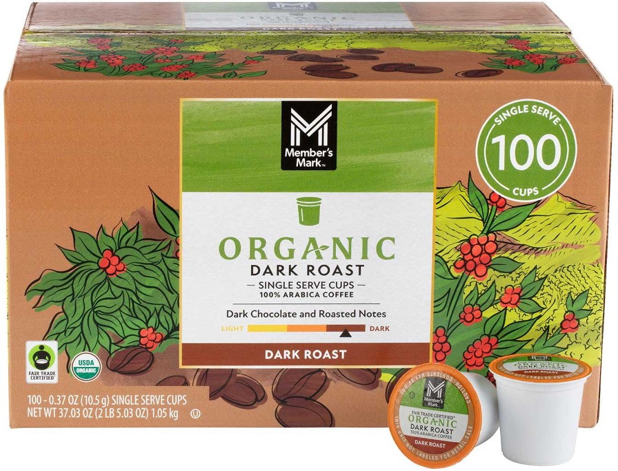 Organic Dark Roast Coffee Pods, 100 ct.