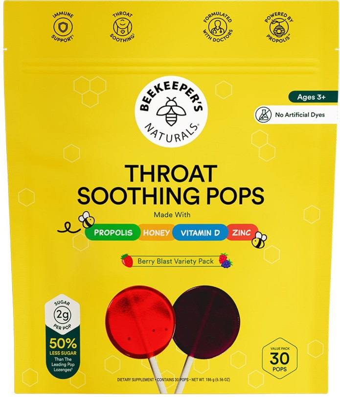 BeeKeeper's Naturals Kid's Propolis Throat Soothing Pops, 30 ct.