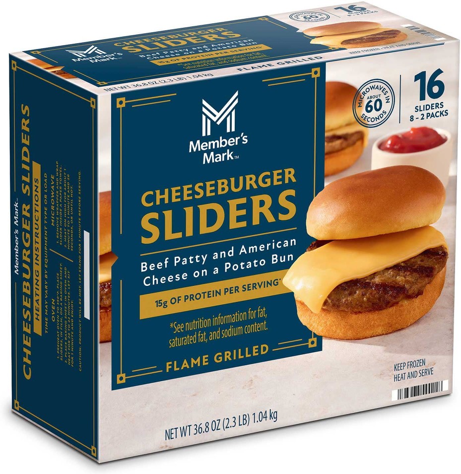 Cheeseburger Sliders, Frozen, 2.3 oz., 16 ct.