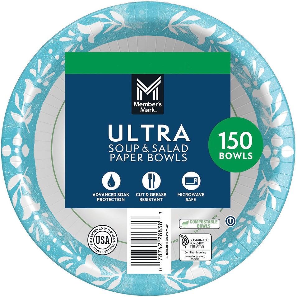 Ultra Soup/Salad Paper Bowls 20 oz., 150 ct.