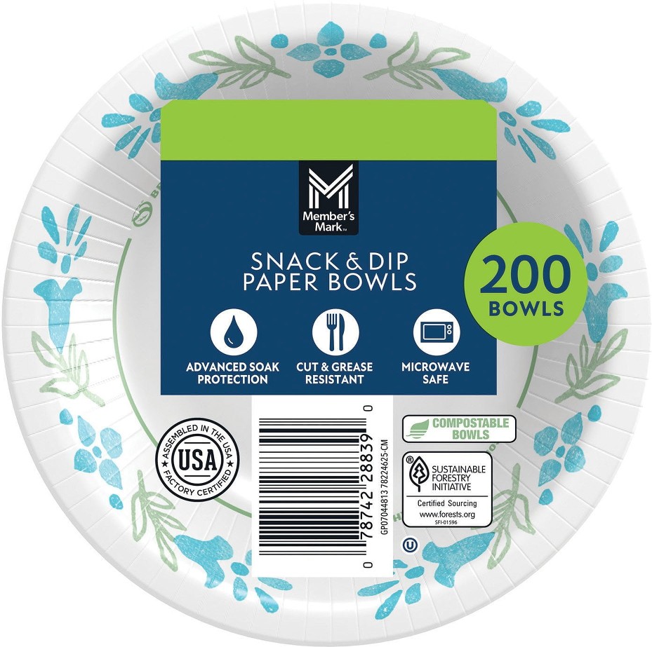 Snack/Dip Paper Bowls 12 oz., 200 ct.