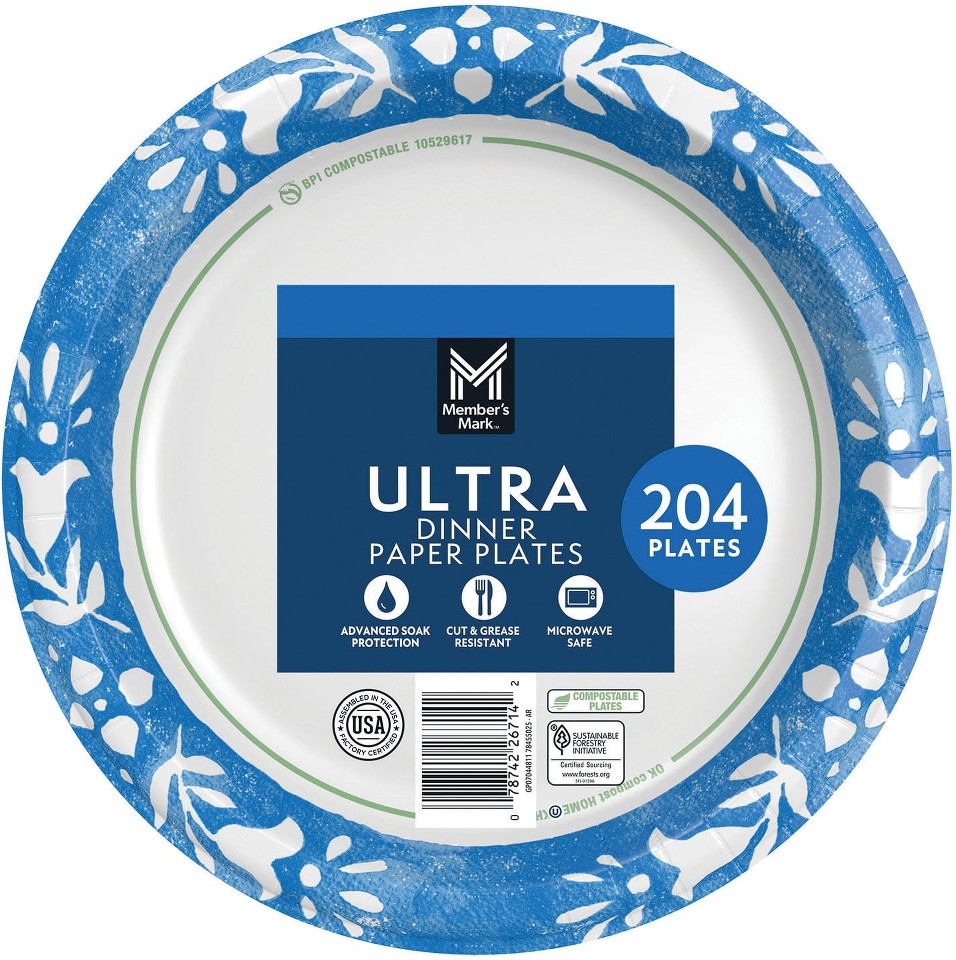 Ultra Dinner Paper Plates, 10", 204 ct.