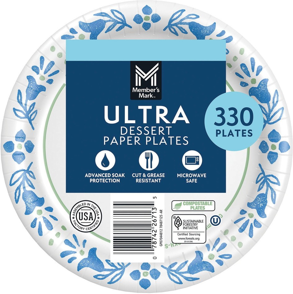 Ultra Dessert/Snack Paper Plates, 6.875", 330 ct.