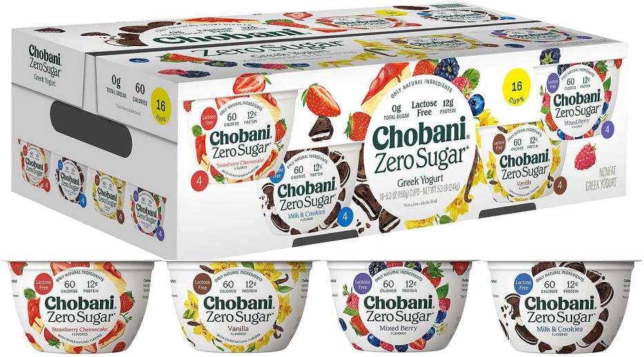 Zero Sugar Nonfat Blended Greek Yogurt Variety Pack (5.3 oz., 16 ct.)