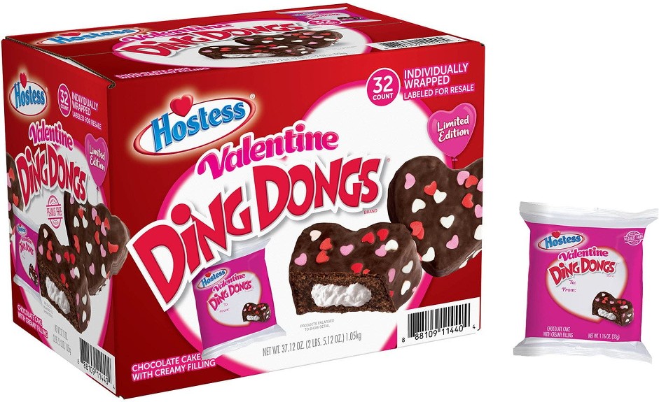 Valentine Ding Dongs, 1.16 oz. 32 pk.