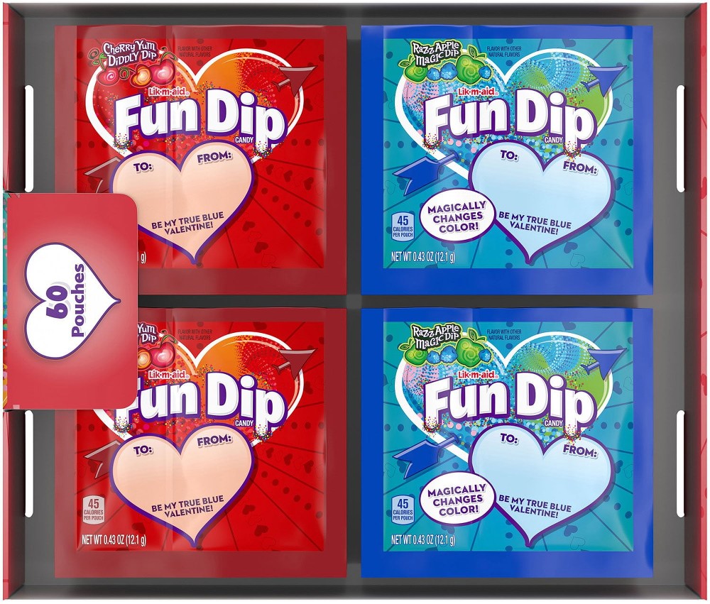 Apple Magic Dip and Cherry Yum Diddly Dip Flavored Fun Dip, 0.43 oz., 60 pk.