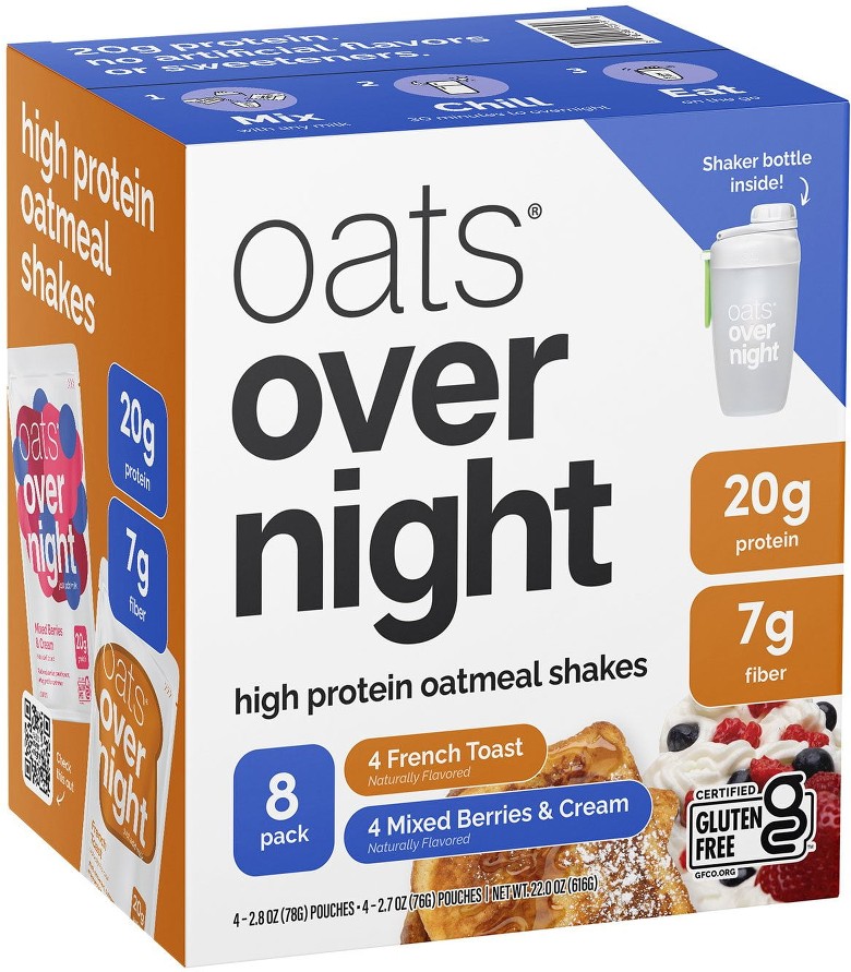 High Protein Oatmeal Shake Variety Pack, 8 pk.