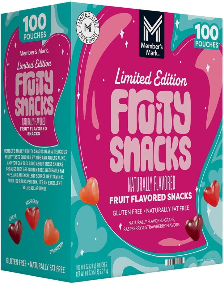 Valentine's Day Fruity Snacks 0.8 oz., 100 pk.