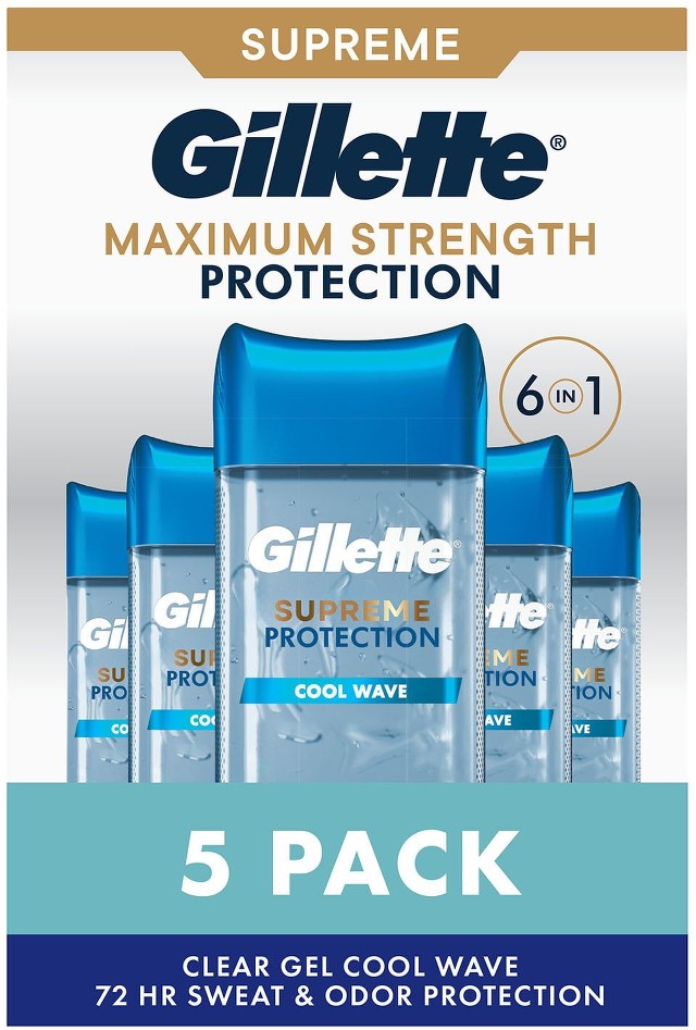 6-in-1 Antiperspirant Deodorant, Cool Wave, 3.8 oz., 5 pk.